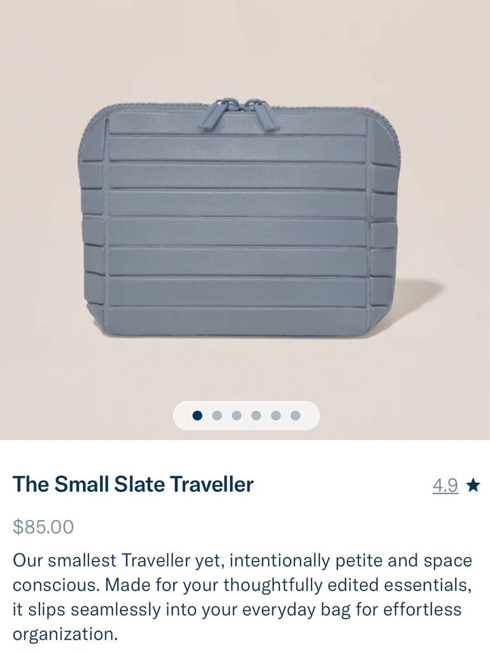 Parallel Slate Blue Travel Makeup Pouch